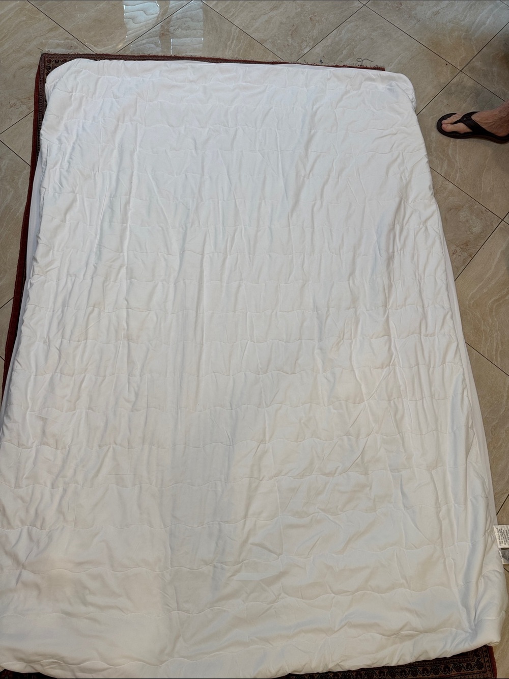 Martha Stewart White Quilted Mattress Pad Protector Queen size fitted